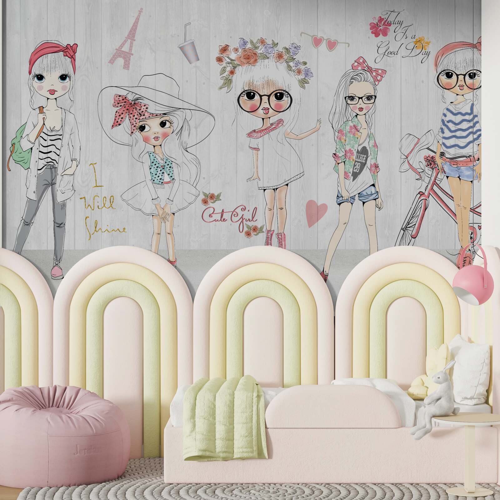 Fotobehang elegante en modieuze meisjes