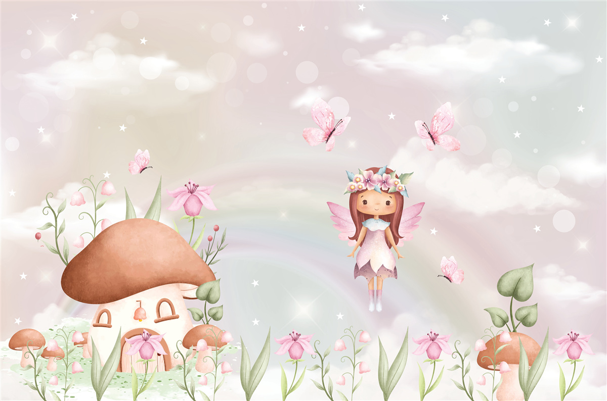 Fotobehang bosfeeënhuis