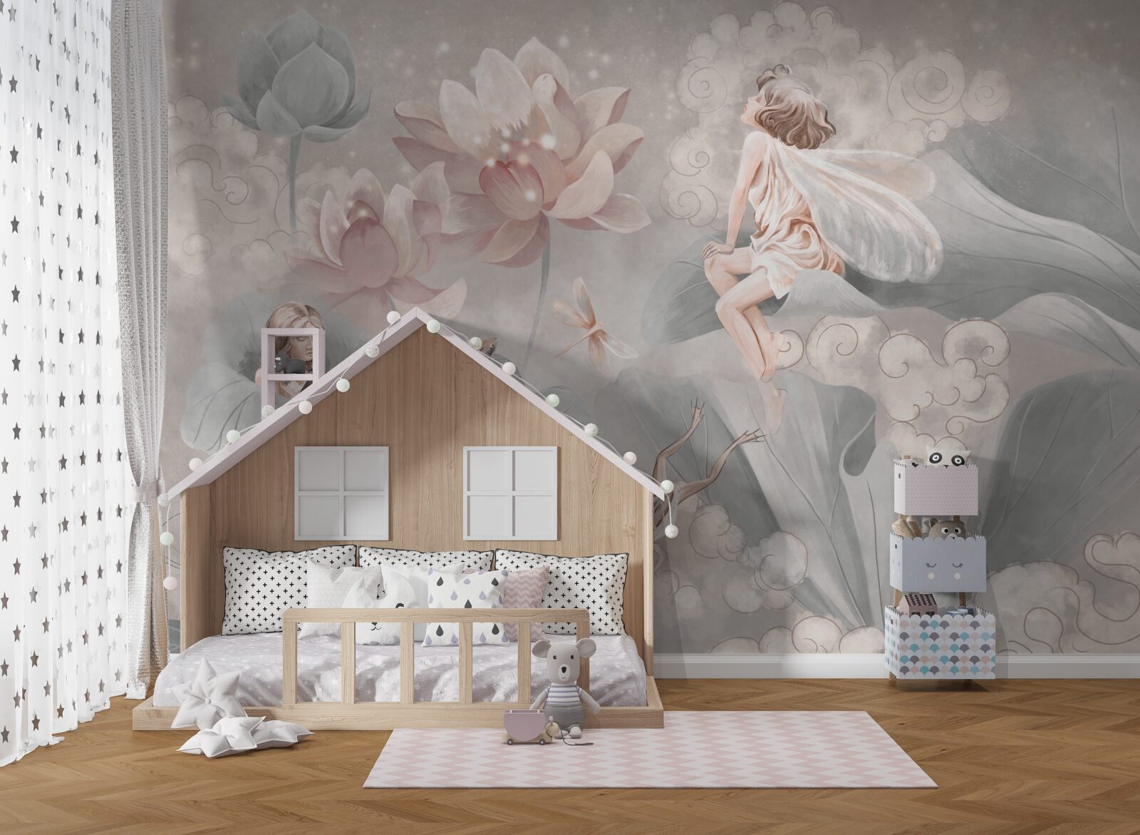 Fotobehang bloemknoppen waarin feeën zich verstoppen