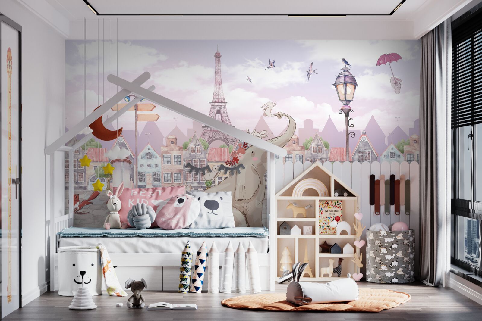 Fotobehang er is een olifant in de stad