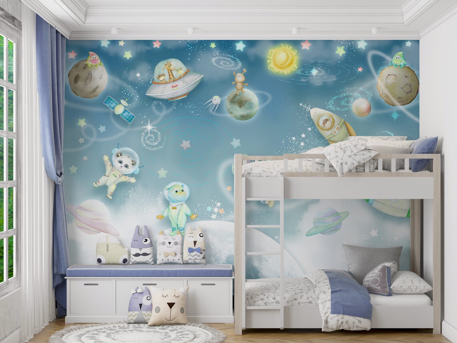 Fotobehang dieren verkennen de ruimte