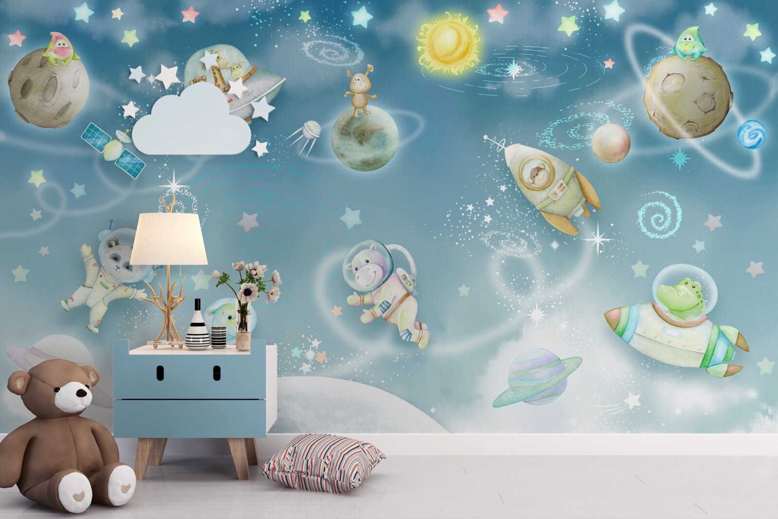 Fotobehang dieren verkennen de ruimte