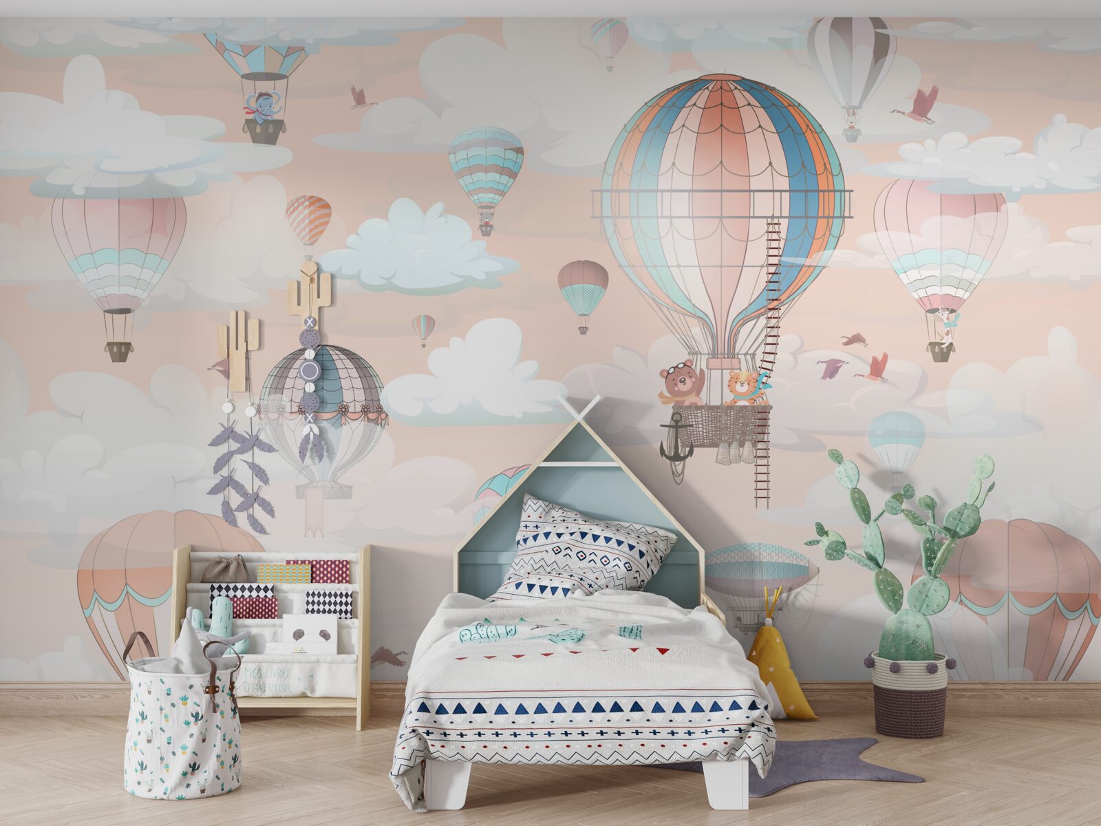 Fotobehang reizen in heteluchtballonnen