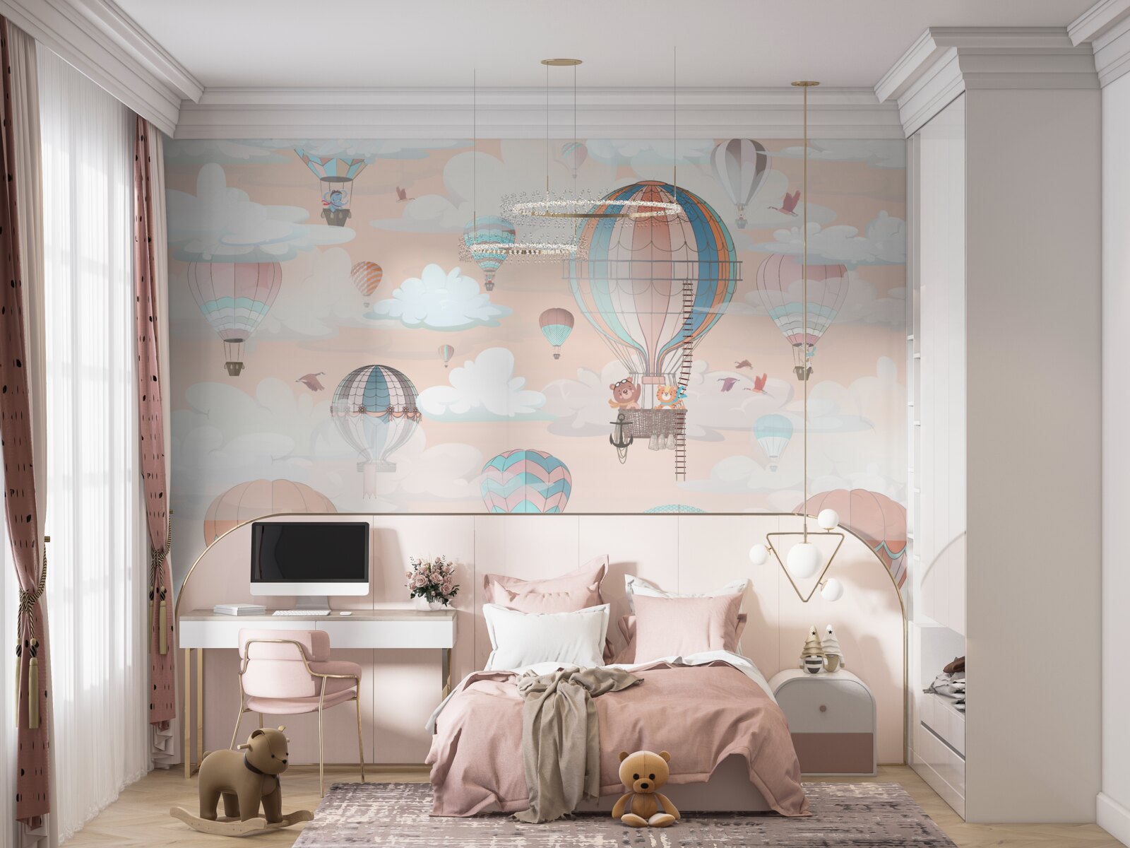 Fotobehang reizen in heteluchtballonnen