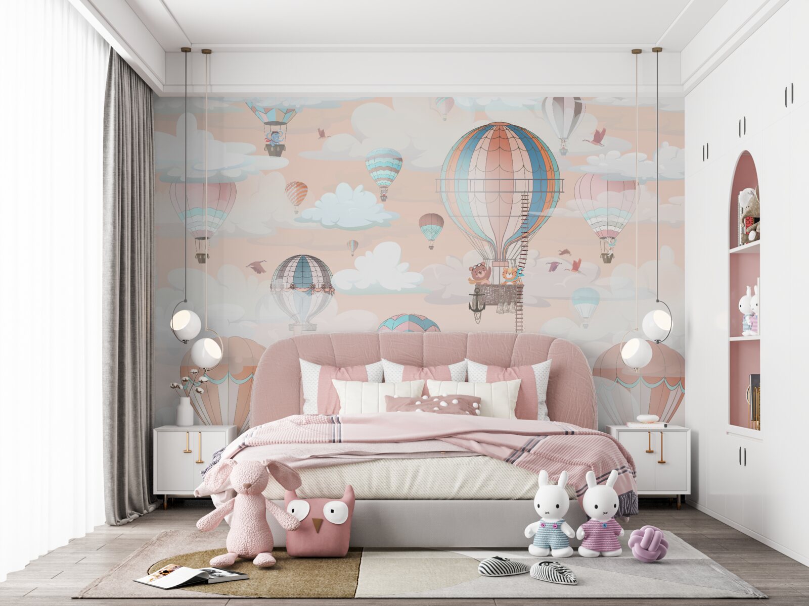 Fotobehang reizen in heteluchtballonnen