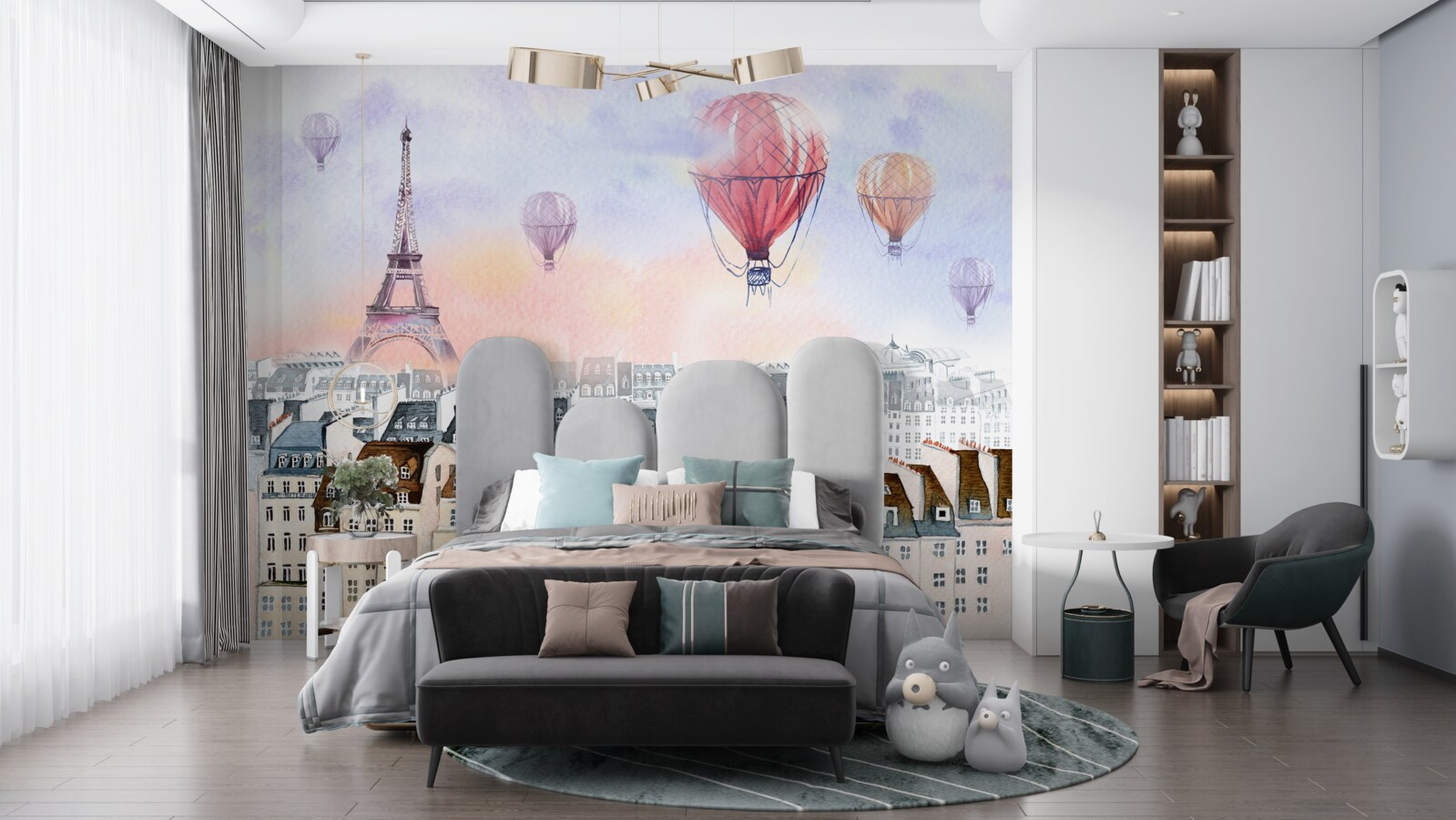 Fotobehang eiffeltoren en parijse gebouwen