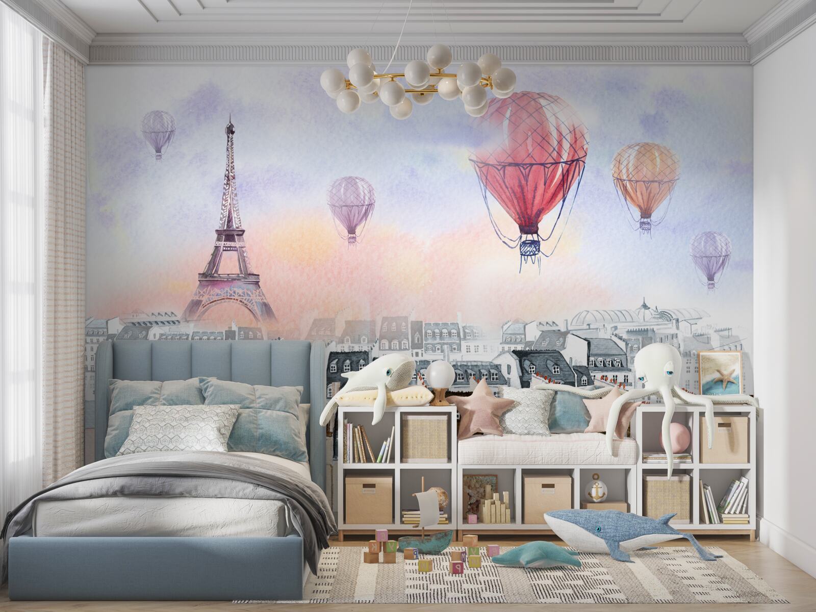 Fotobehang eiffeltoren en parijse gebouwen