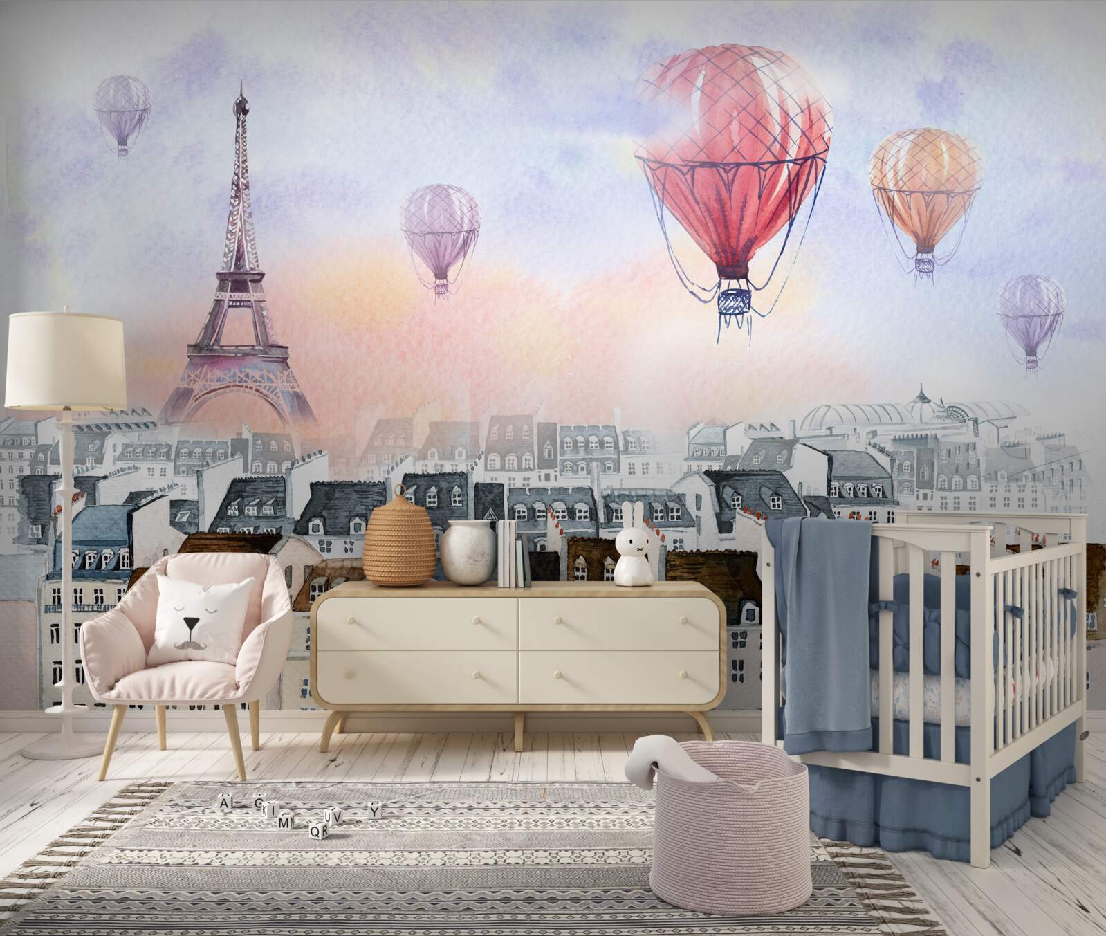 Fotobehang eiffeltoren en parijse gebouwen