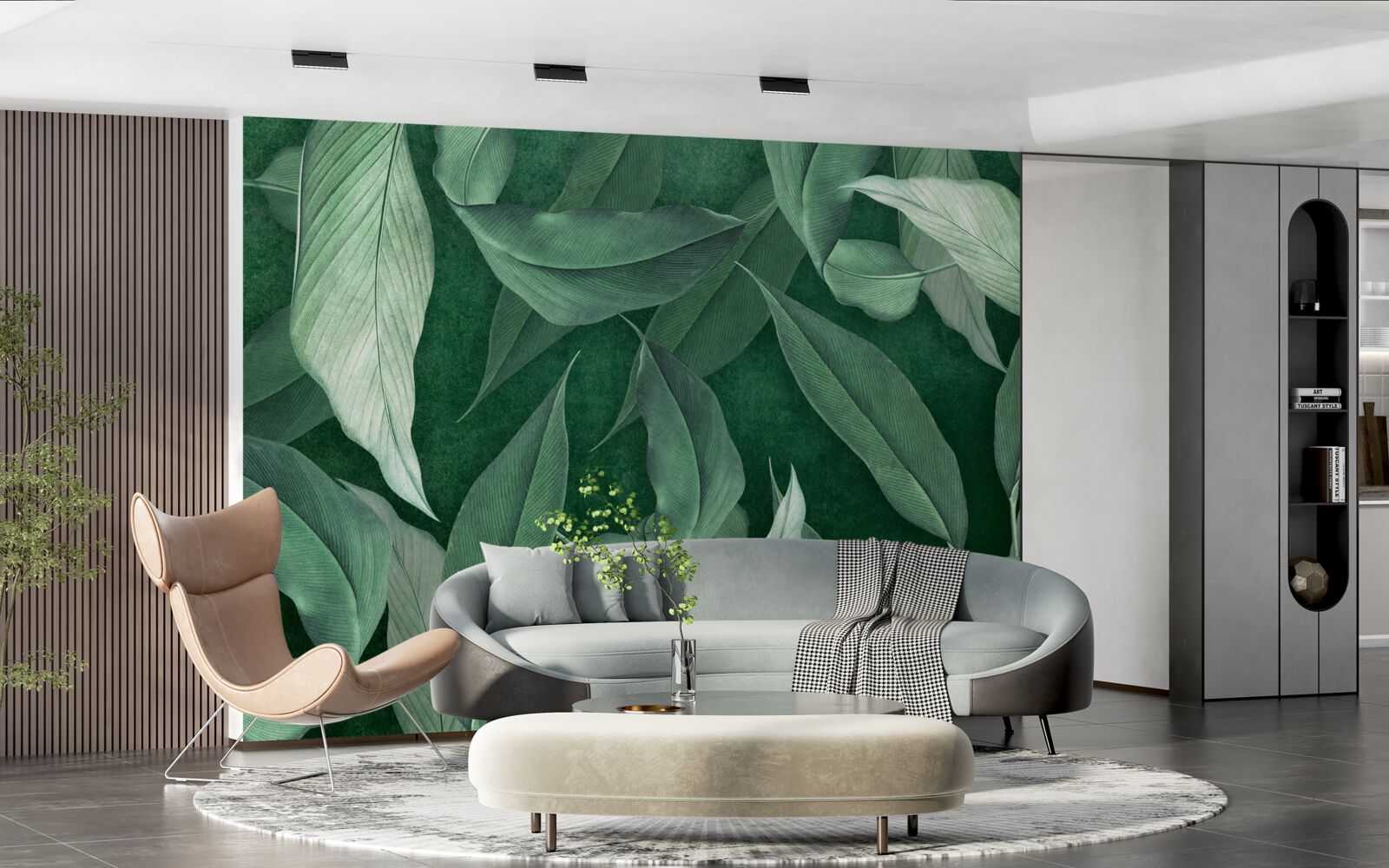 Fotobehang varenbladeren zijn groen