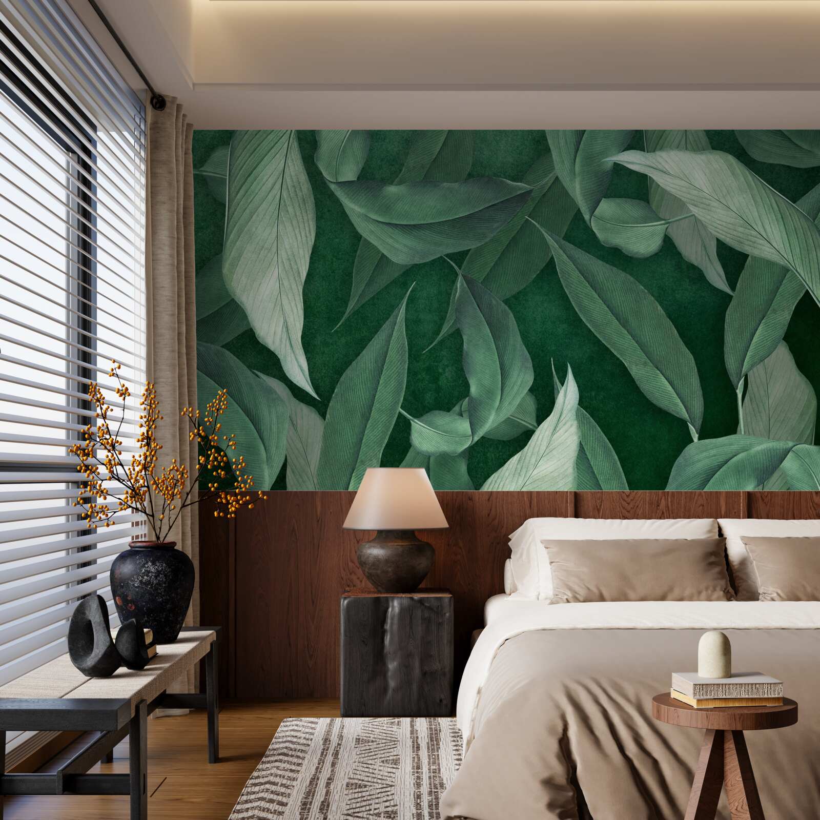 Fotobehang varenbladeren zijn groen