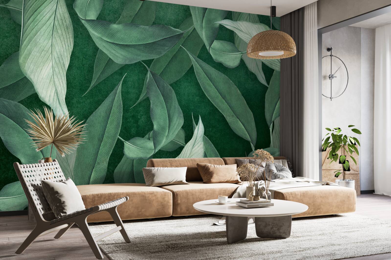 Fotobehang varenbladeren zijn groen