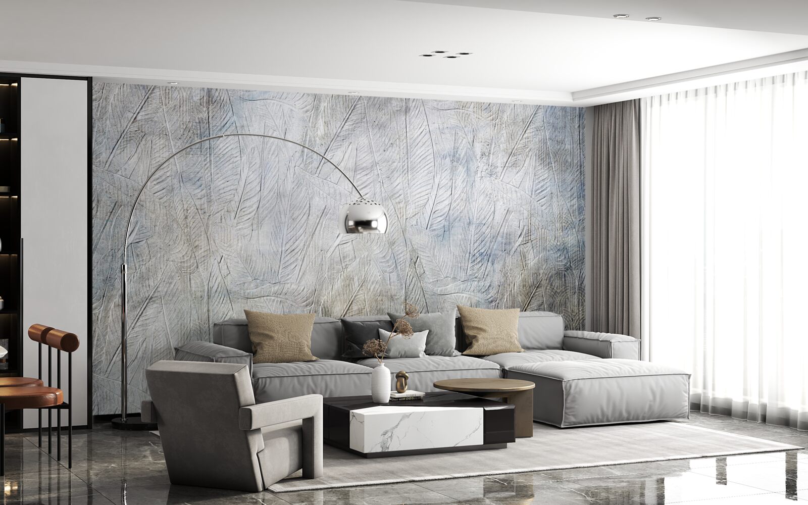 Fotobehang bladoppervlakte