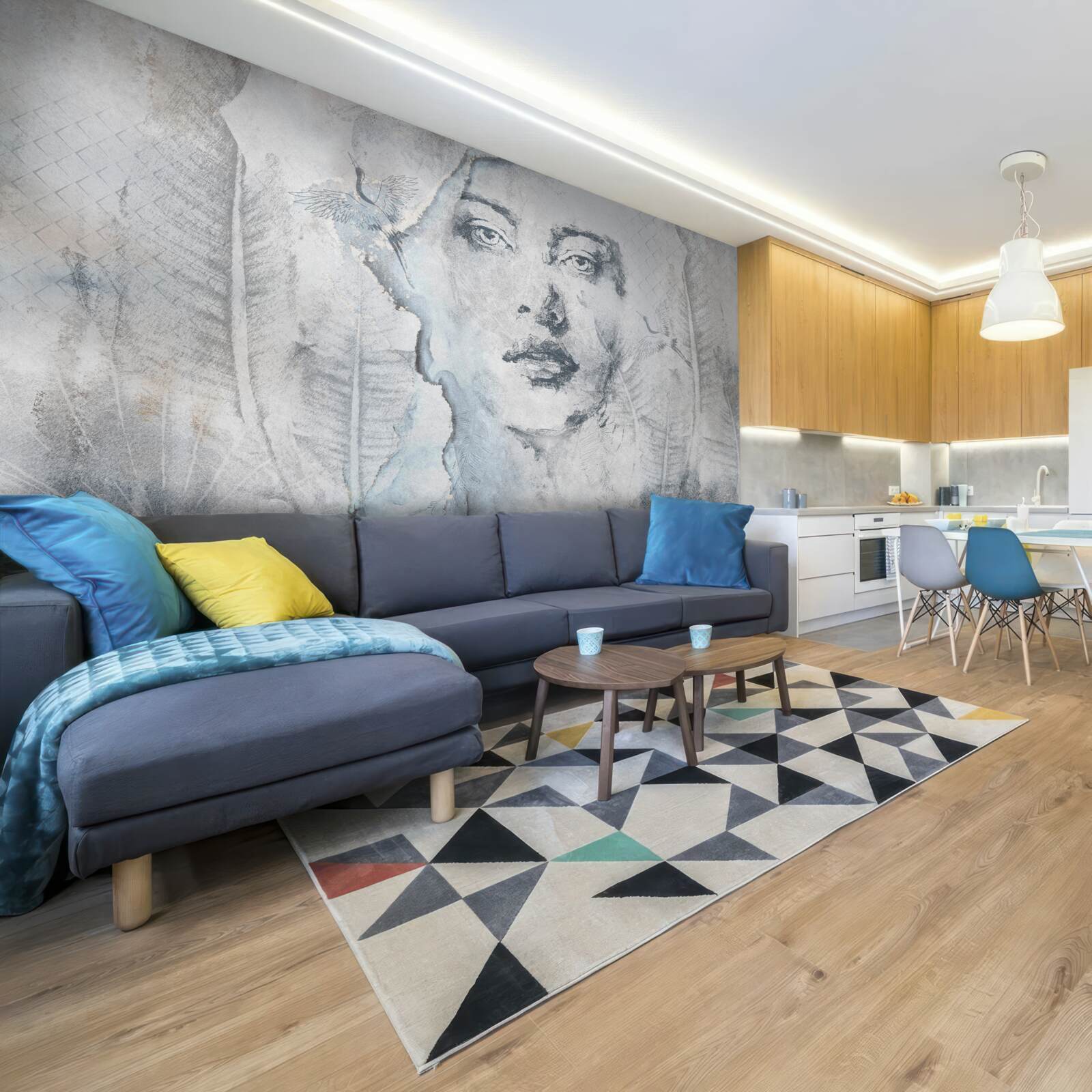 Fotobehang het beeld van het mooie meisje is abstract