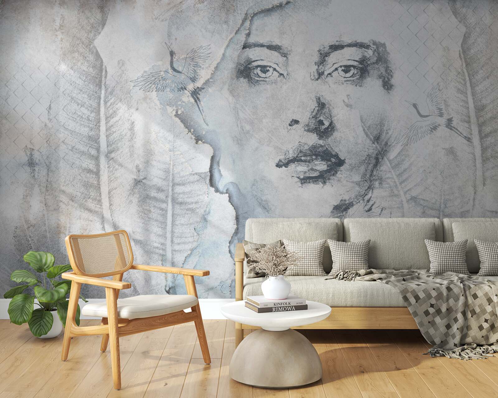 Fotobehang het beeld van het mooie meisje is abstract