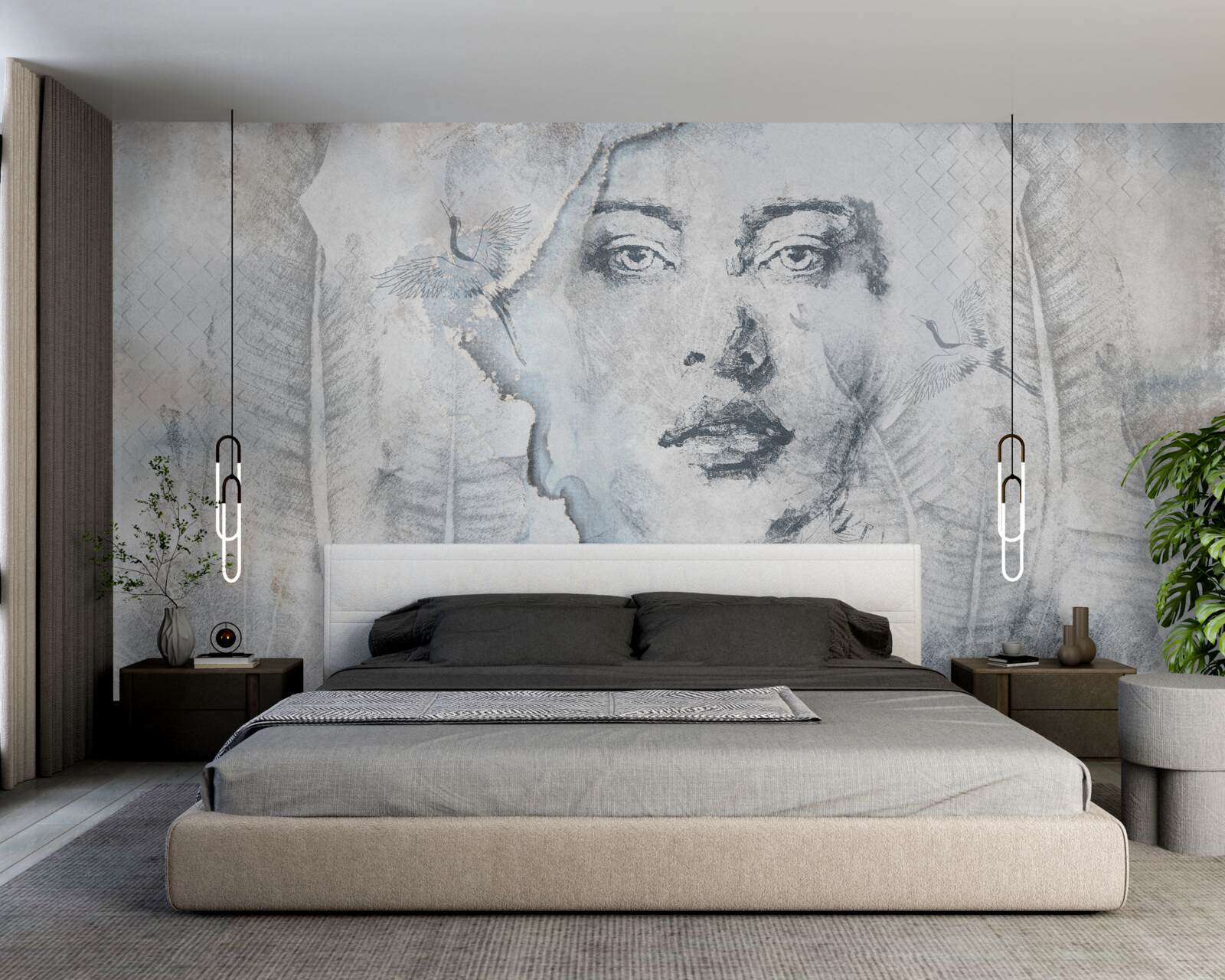 Fotobehang het beeld van het mooie meisje is abstract