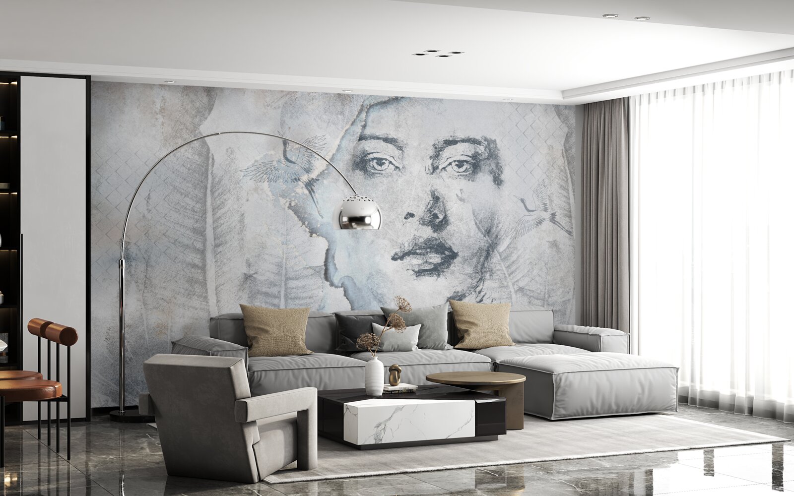 Fotobehang het beeld van het mooie meisje is abstract