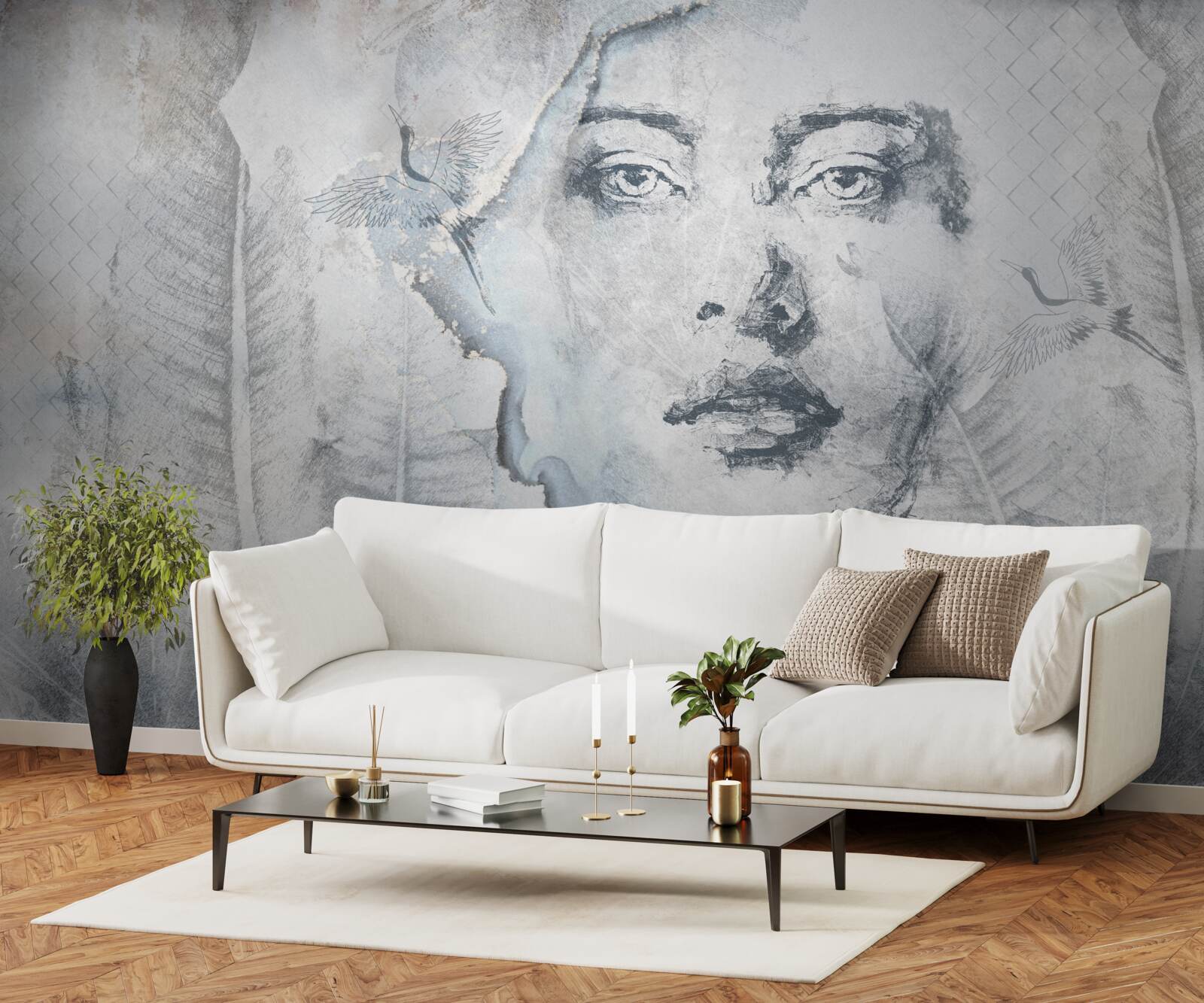 Fotobehang het beeld van het mooie meisje is abstract