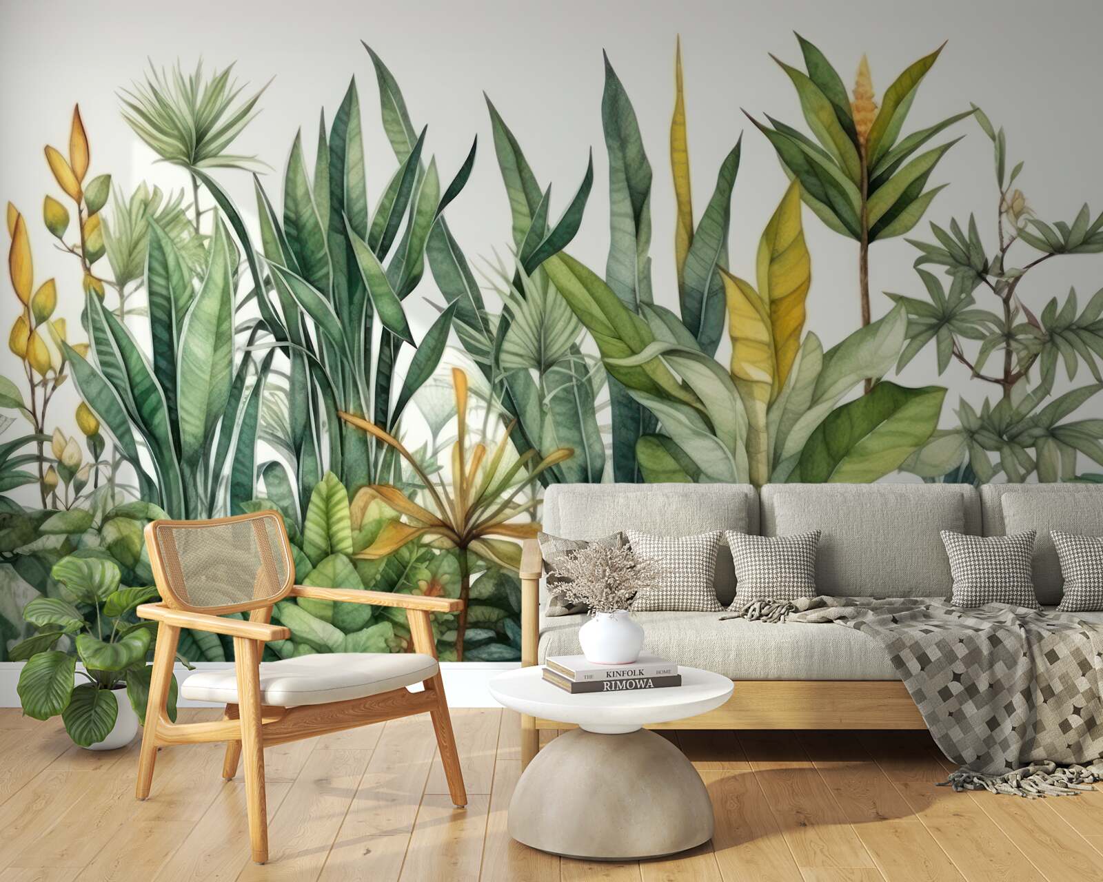 Fotobehang Hoge palmbomen groeien in de jungle