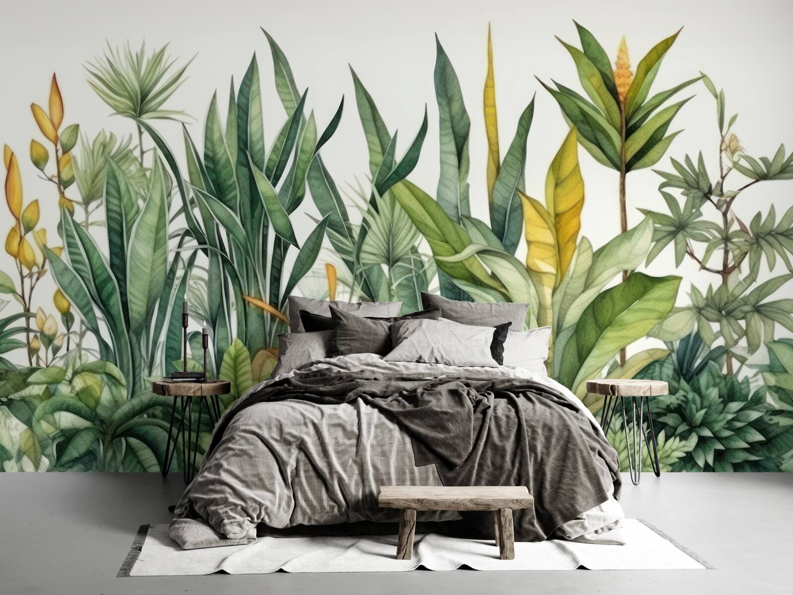 Fotobehang Hoge palmbomen groeien in de jungle