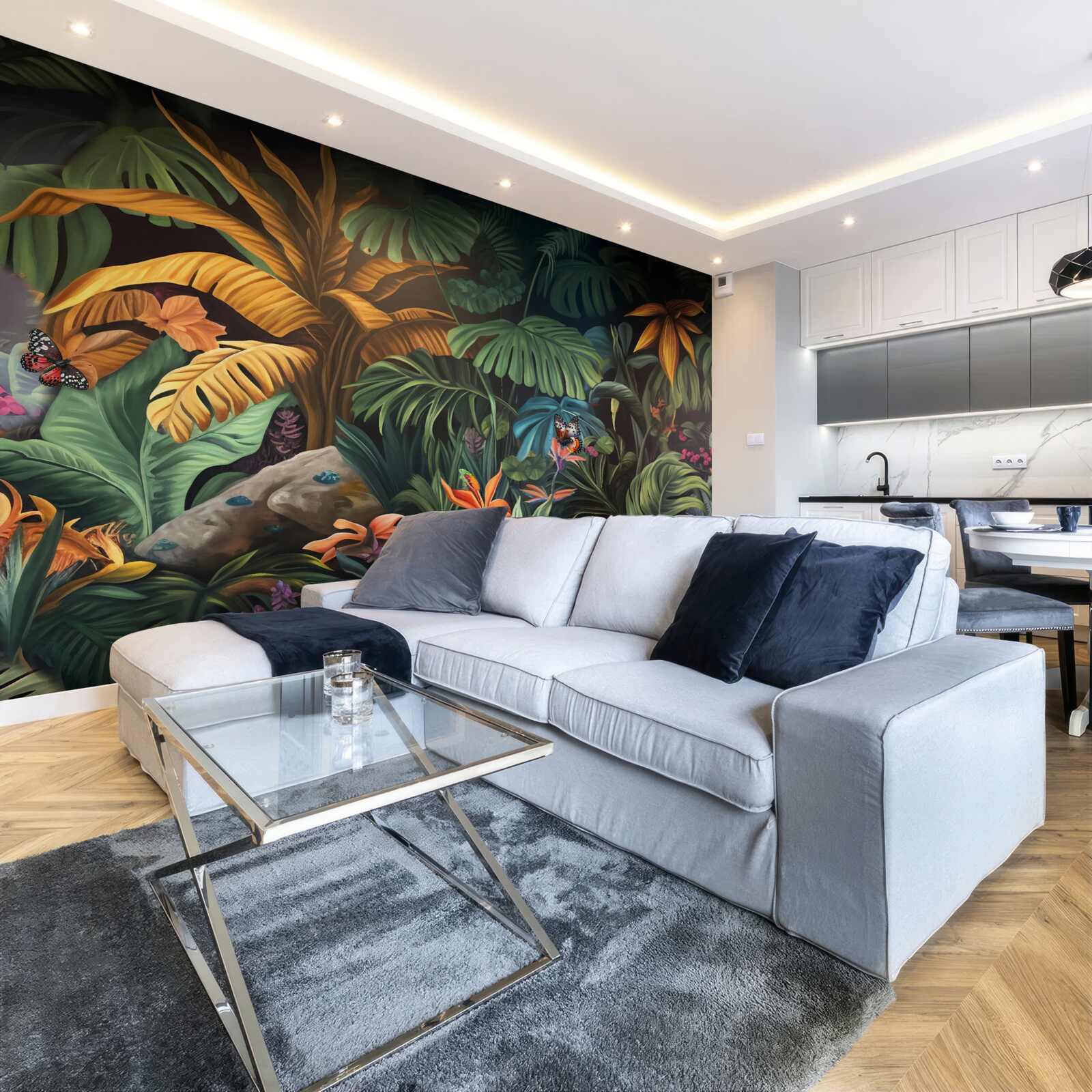 Fotobehang dicht groen van tropische bossen