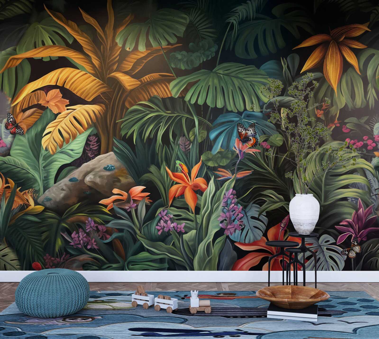 Fotobehang dicht groen van tropische bossen