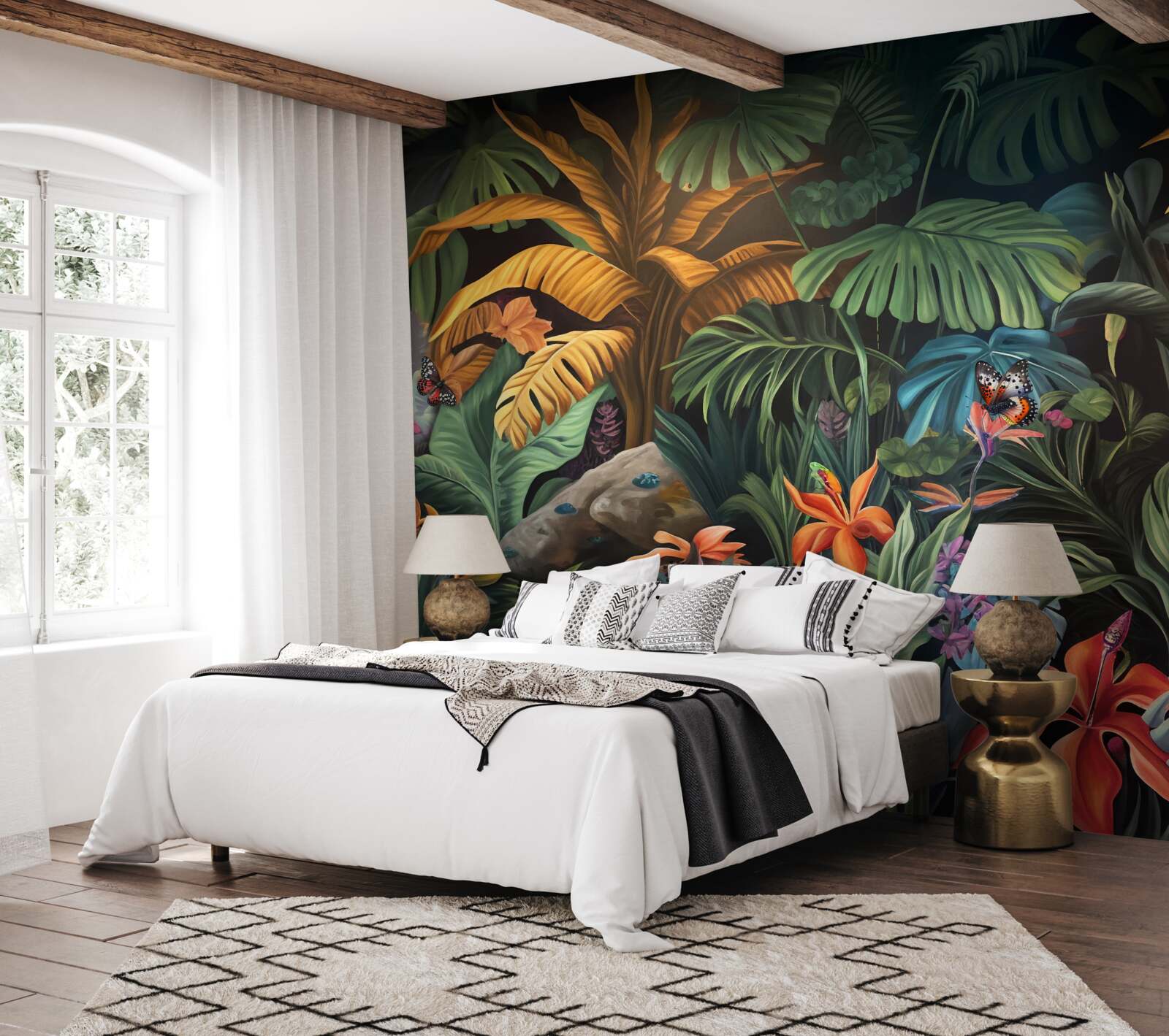 Fotobehang dicht groen van tropische bossen