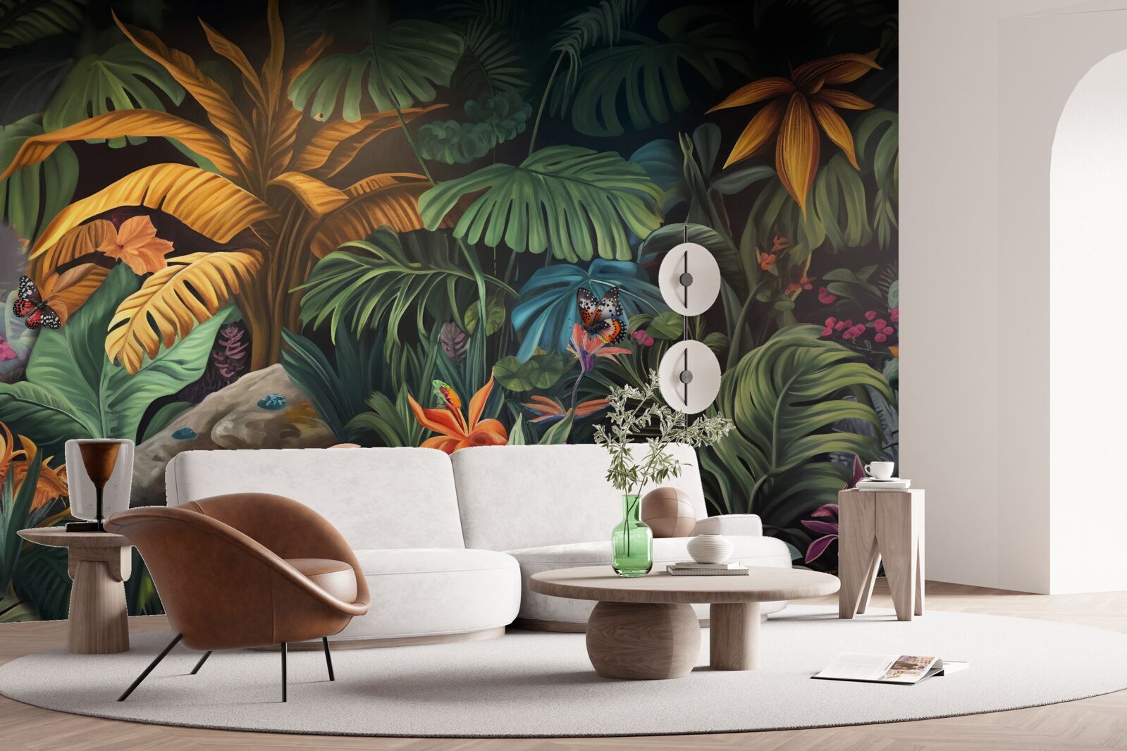 Fotobehang dicht groen van tropische bossen