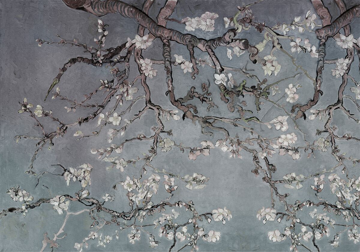 Fotobehang bloeiende magnolia tak