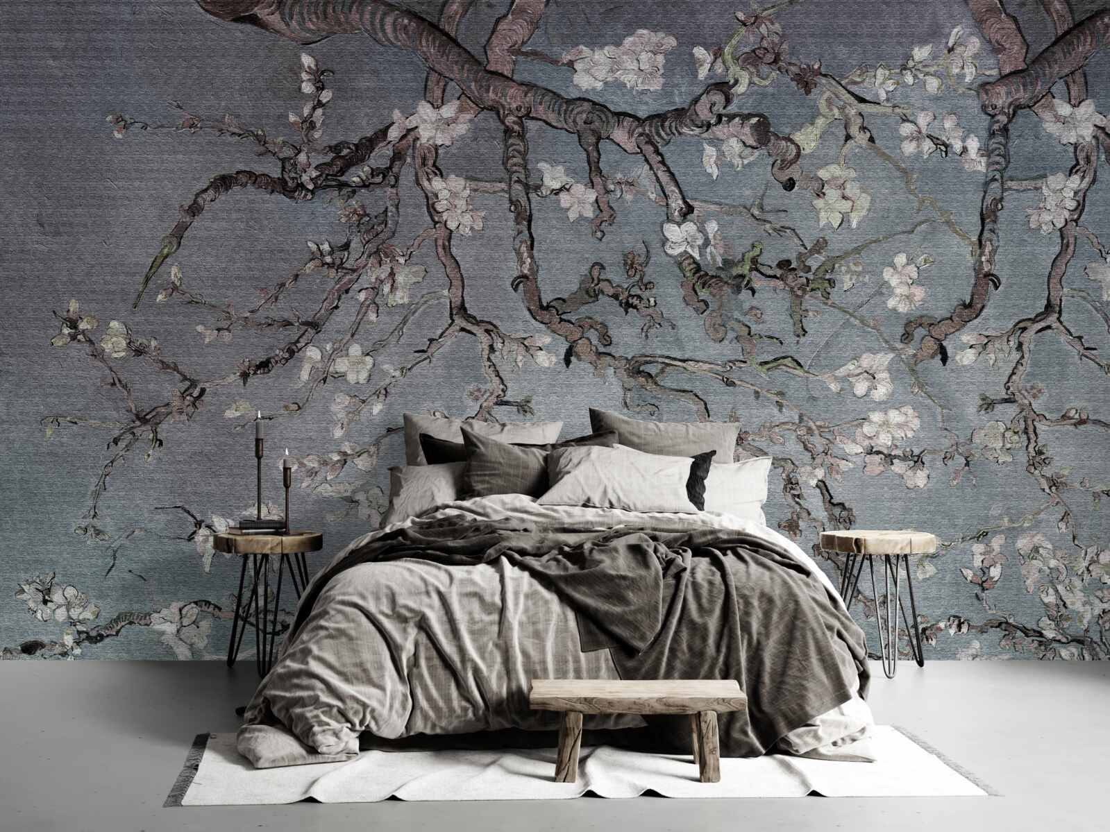 Fotobehang bloeiende magnolia tak