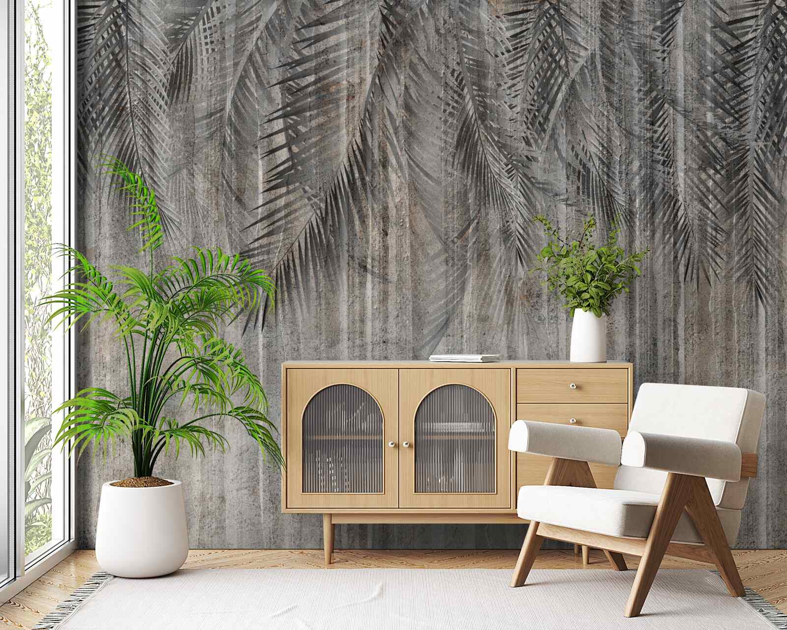 Fotobehang coniferenbladeren vallen