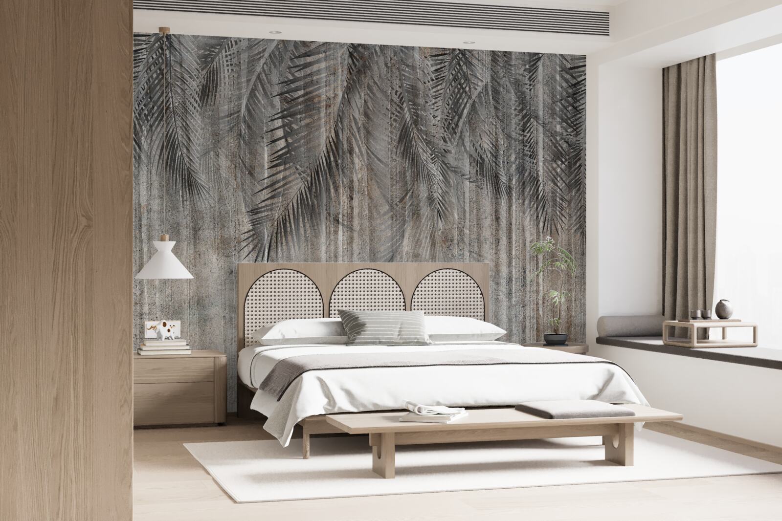 Fotobehang coniferenbladeren vallen