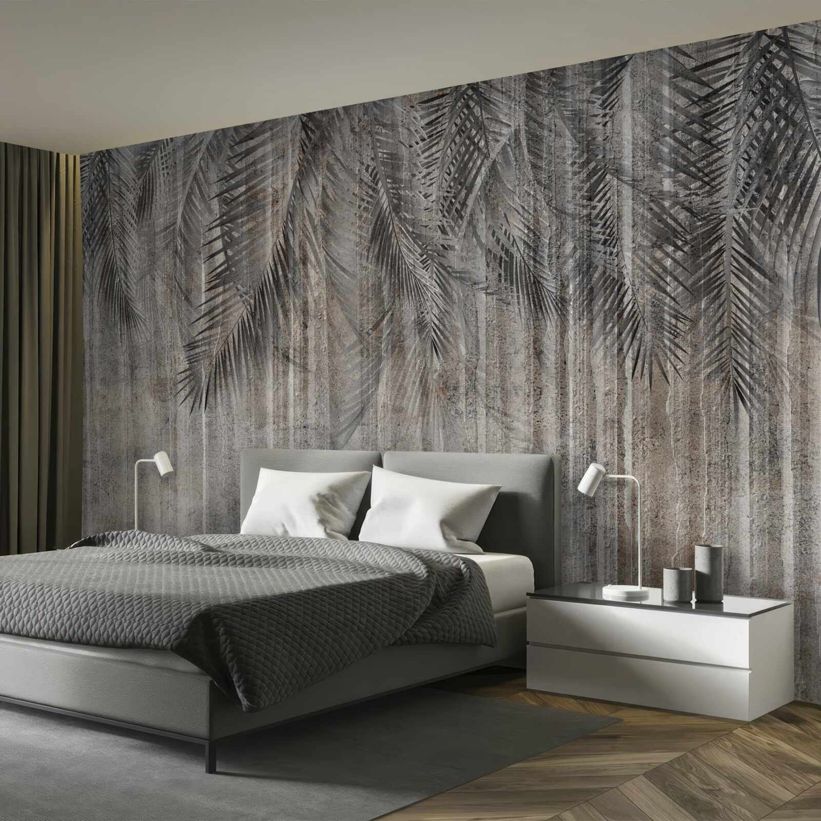 Fotobehang coniferenbladeren vallen