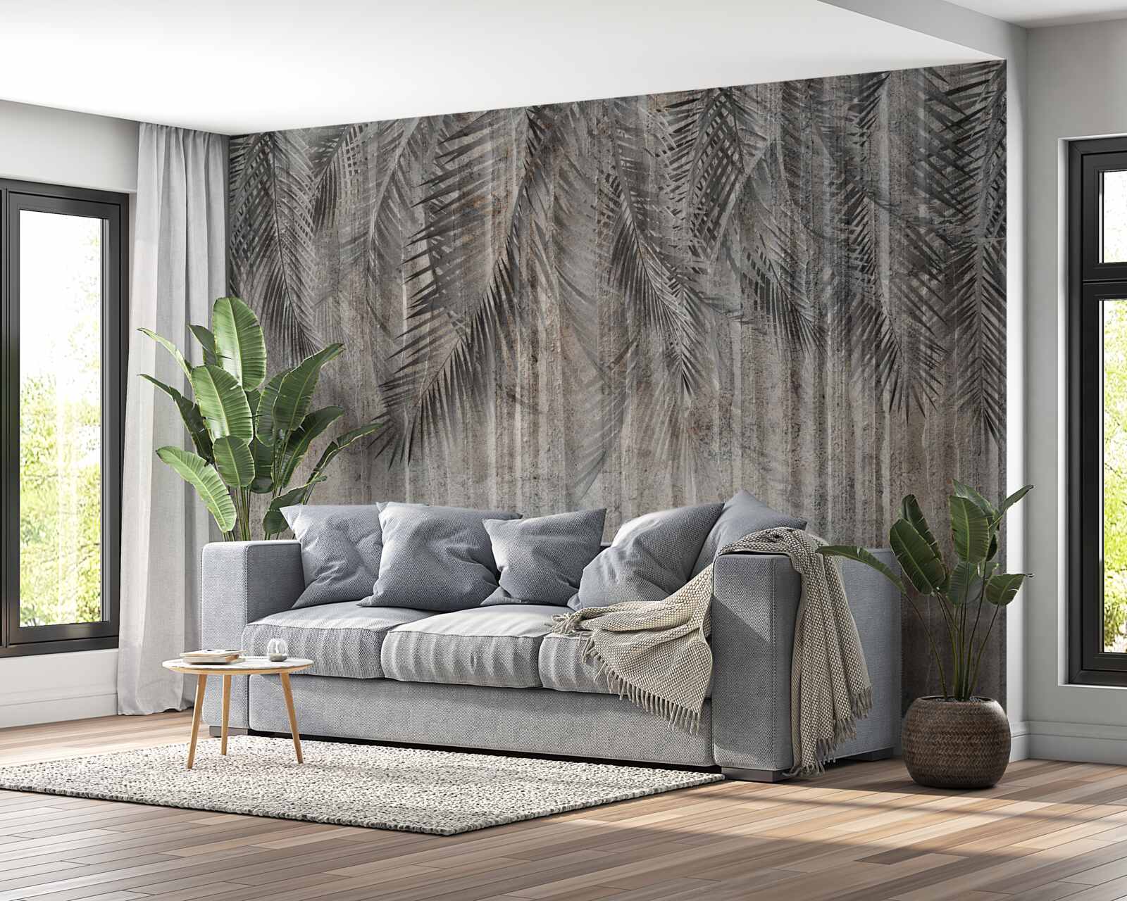 Fotobehang coniferenbladeren vallen