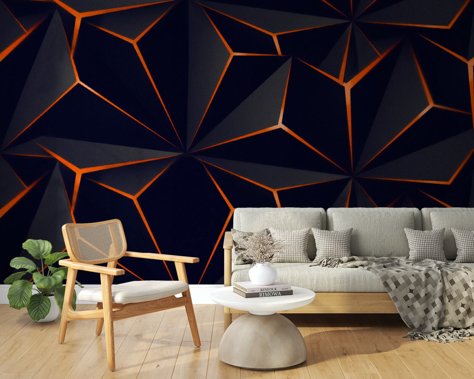 Fotobehang de piramides zijn zwart met rode randen