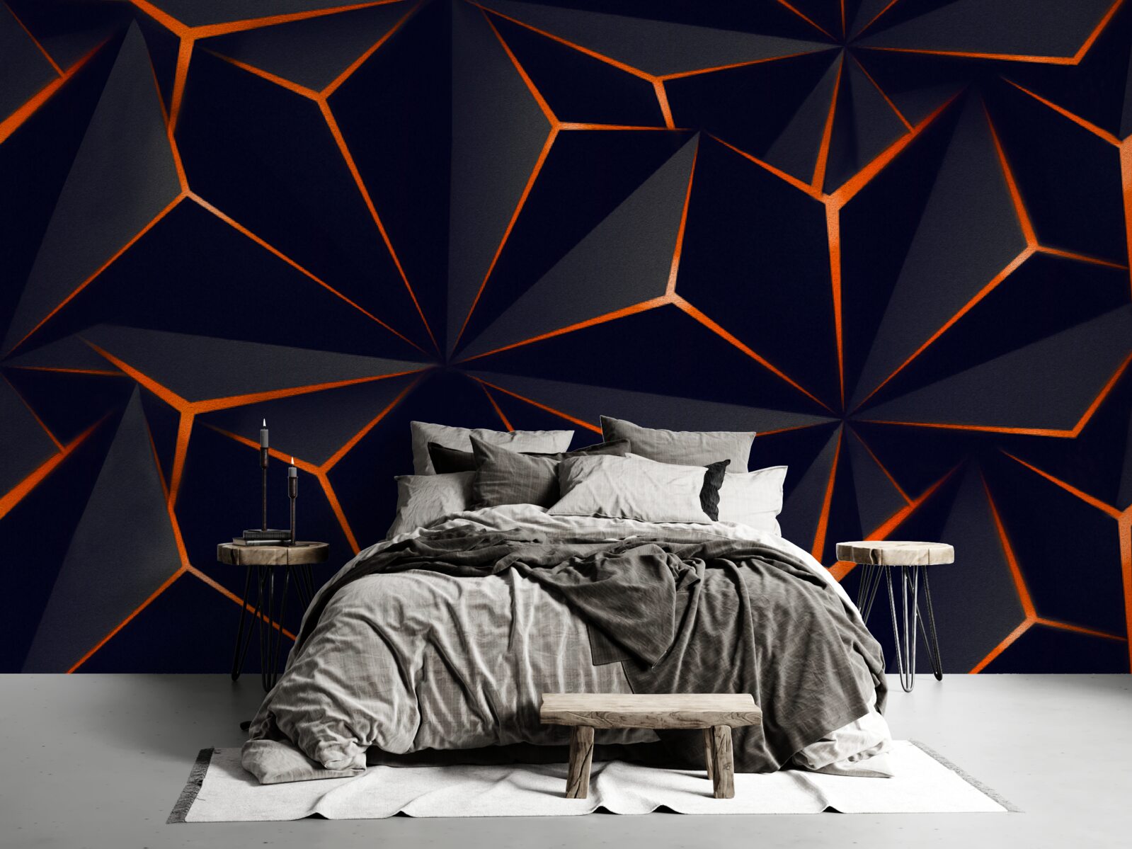 Fotobehang de piramides zijn zwart met rode randen