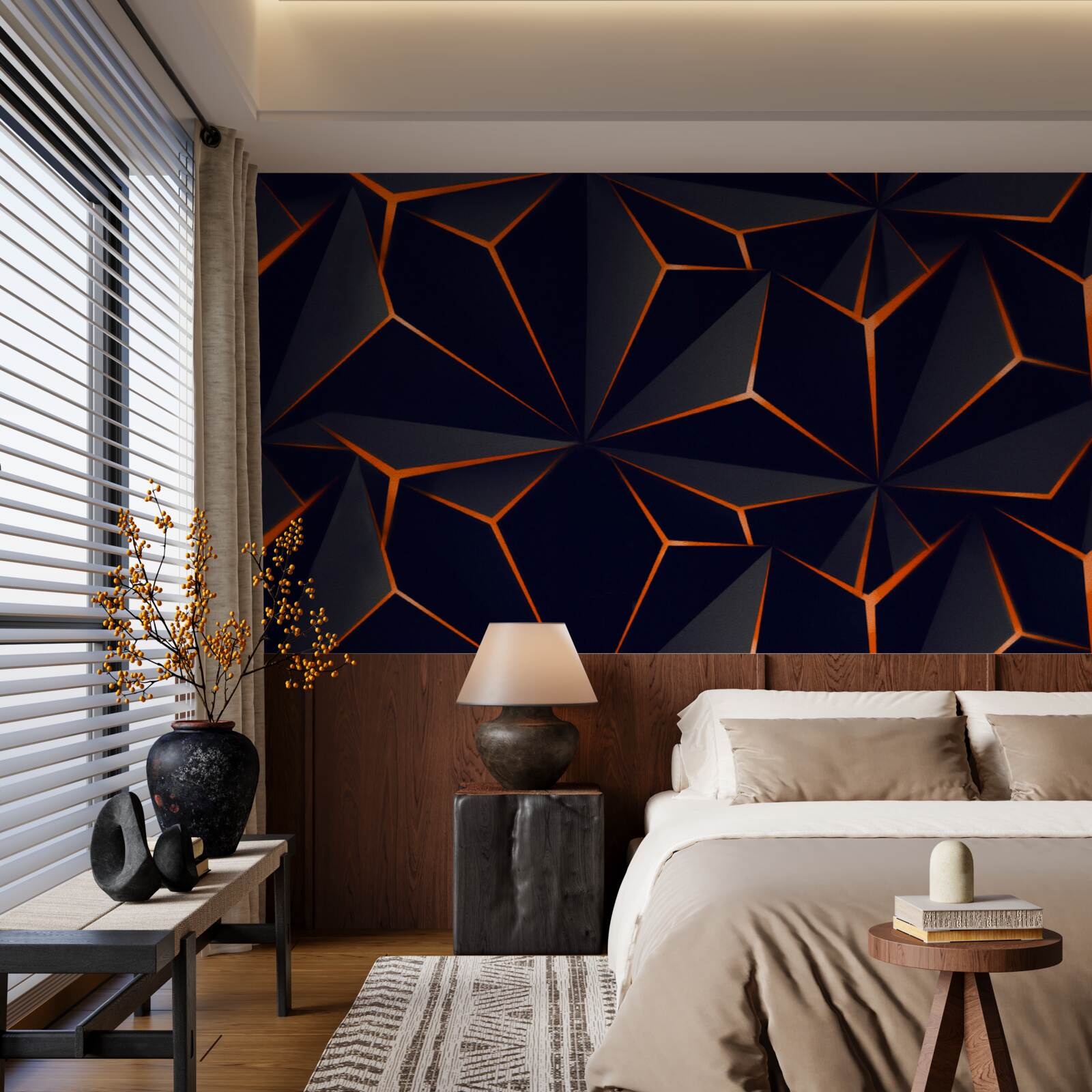 Fotobehang de piramides zijn zwart met rode randen