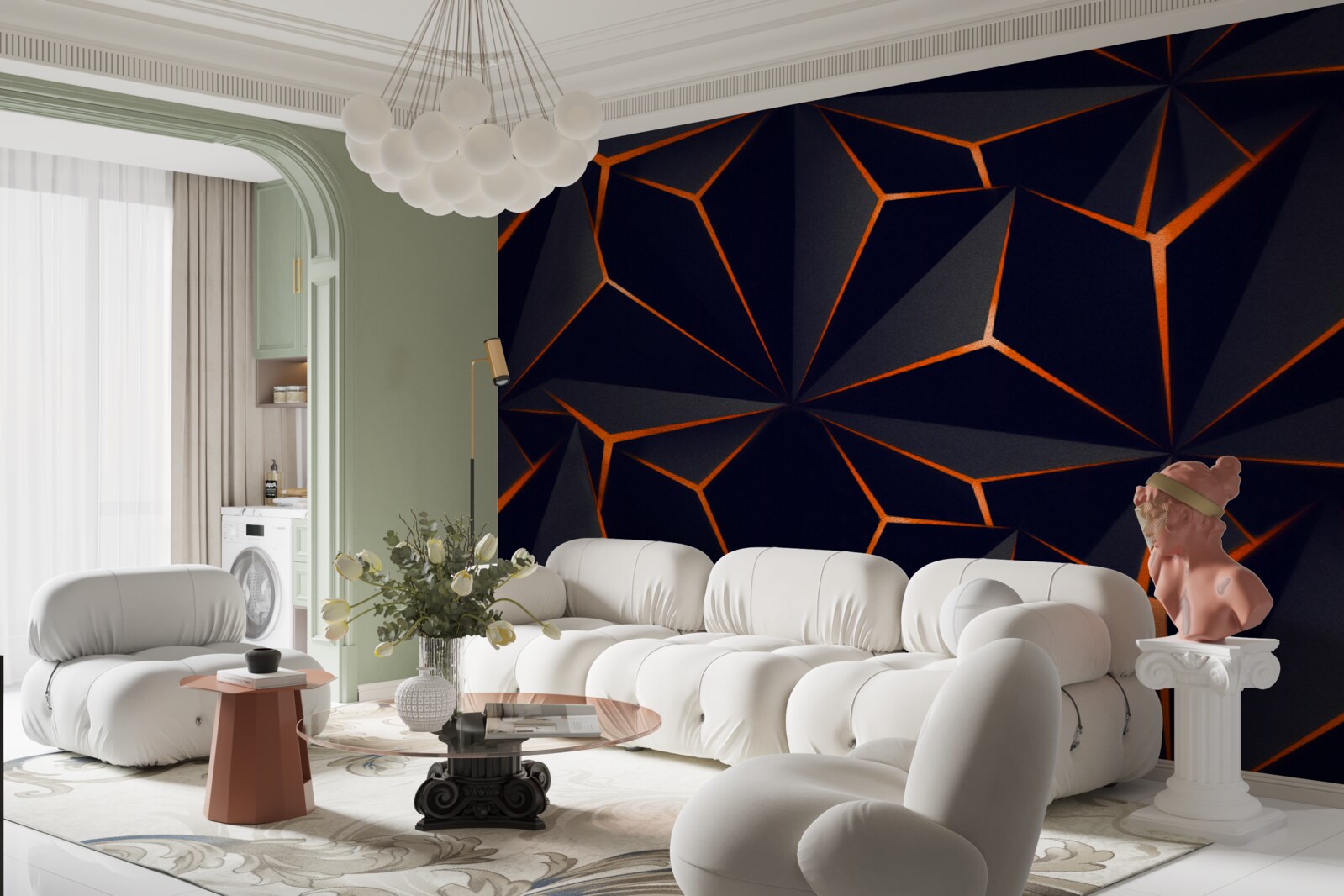 Fotobehang de piramides zijn zwart met rode randen