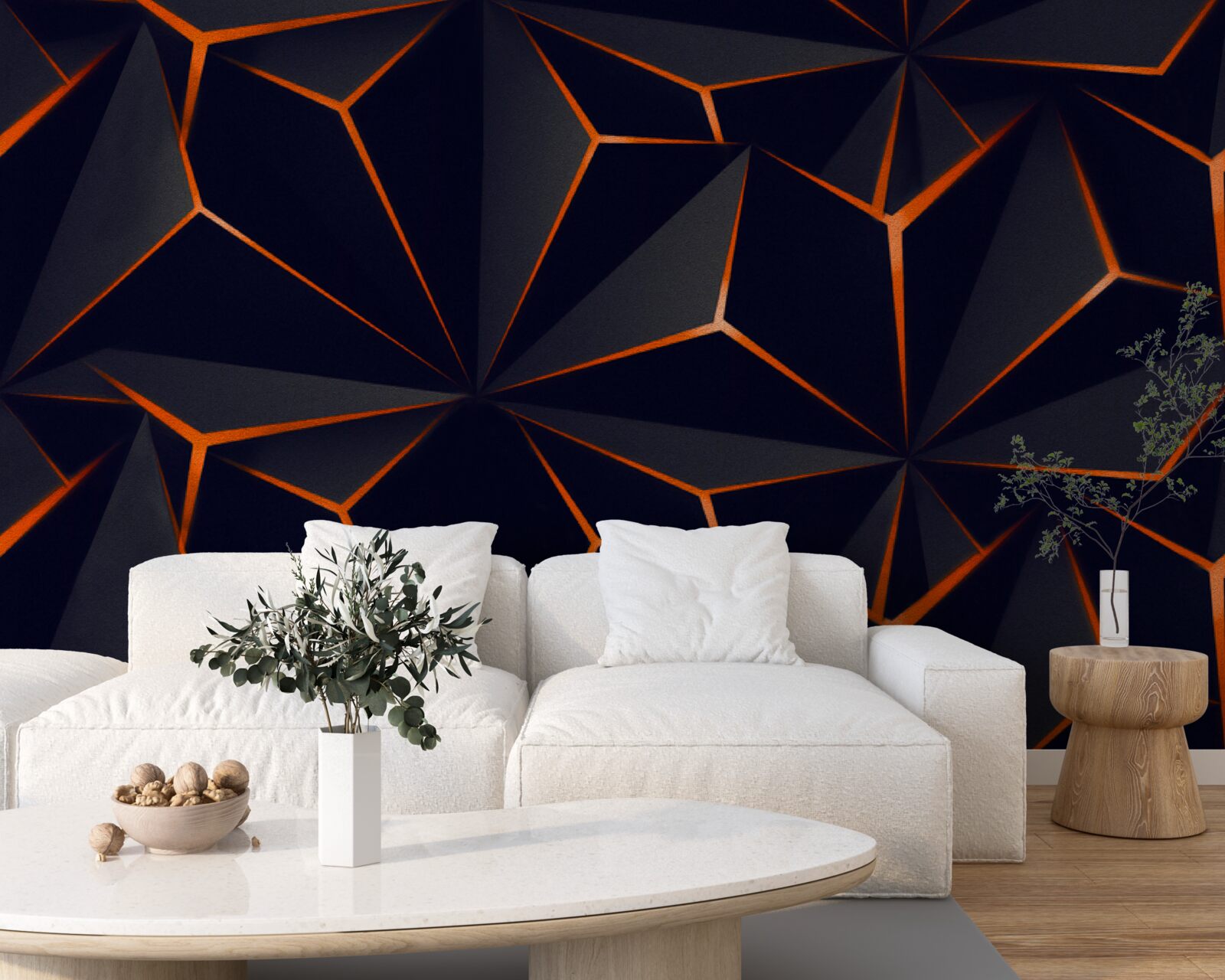 Fotobehang de piramides zijn zwart met rode randen