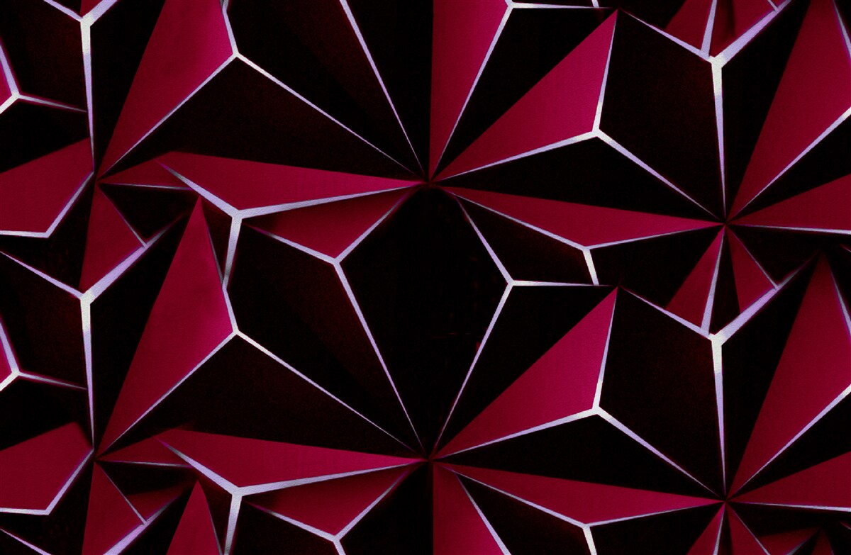 Fotobehang bordeauxrode driedimensionale piramides