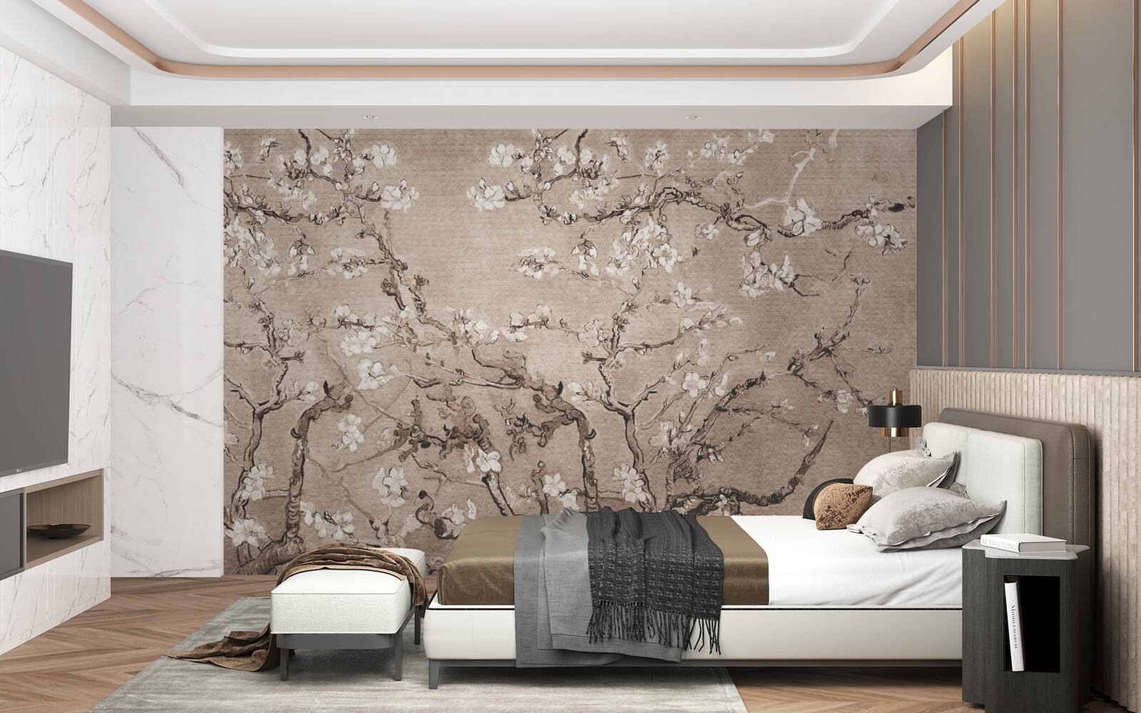 Fotobehang Japanse kersenbloesem