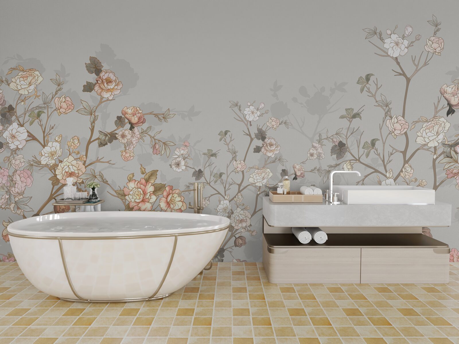 Fotobehang bloeiende sakura