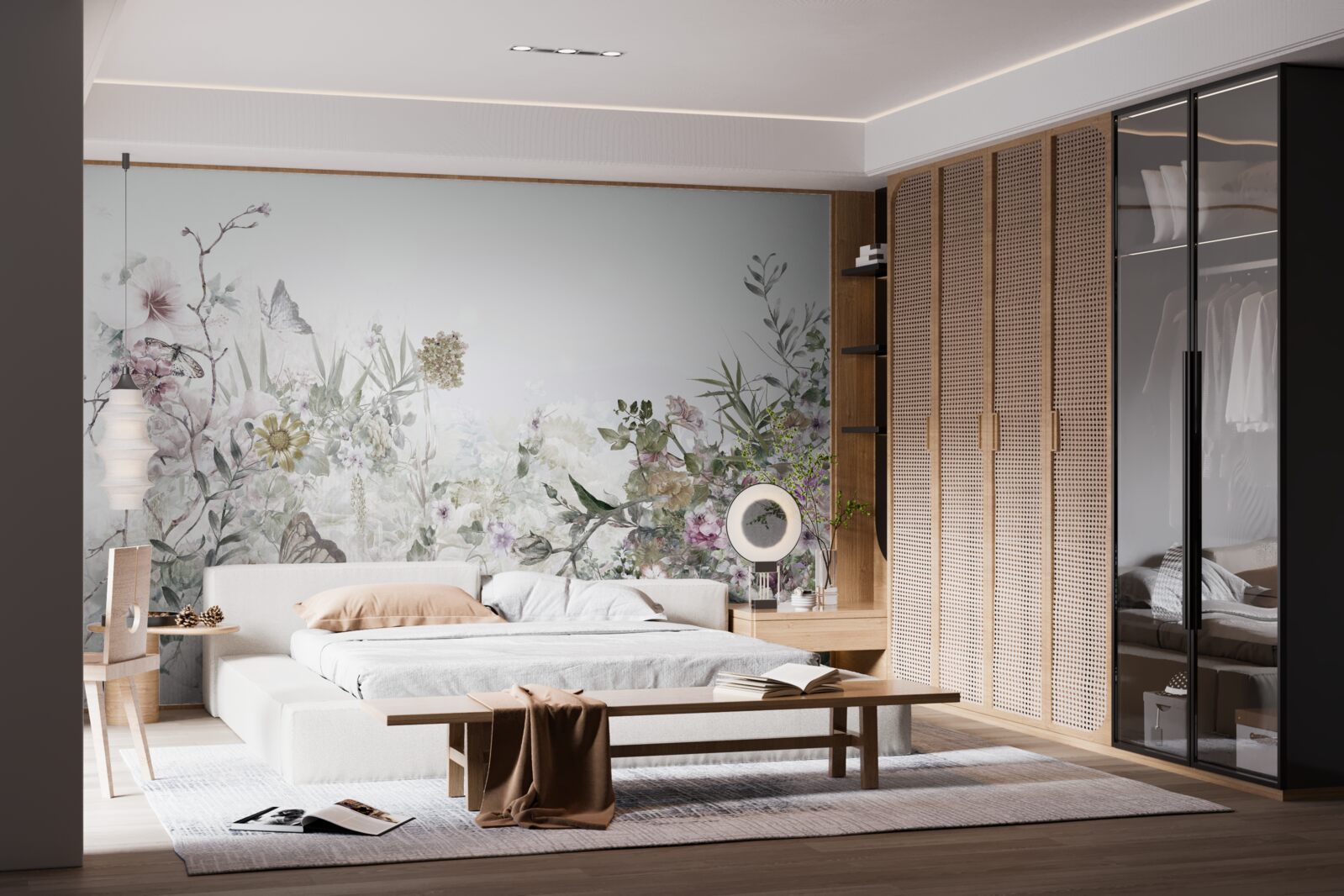 Fotobehang een zomertuin bij het huis