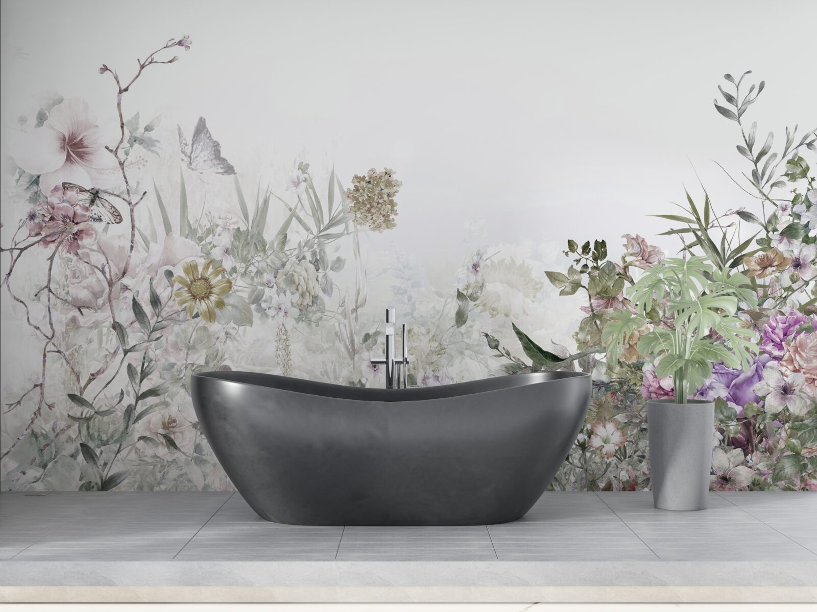 Fotobehang een zomertuin bij het huis