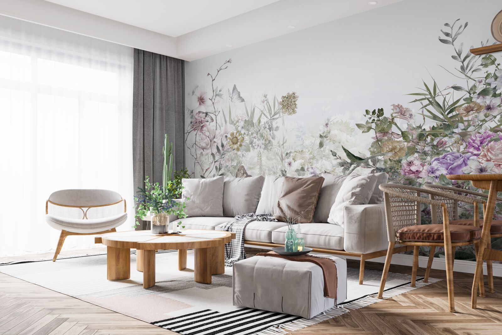 Fotobehang een zomertuin bij het huis