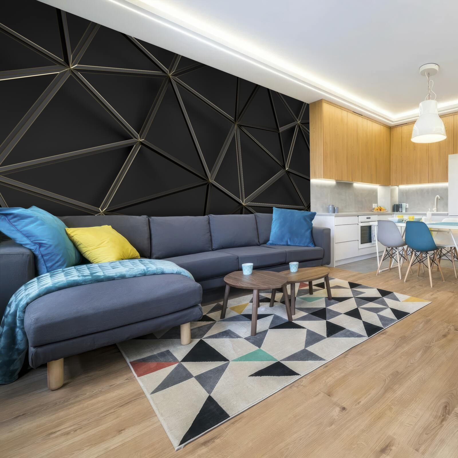 Fotobehang glas-in-lood van zwart glas