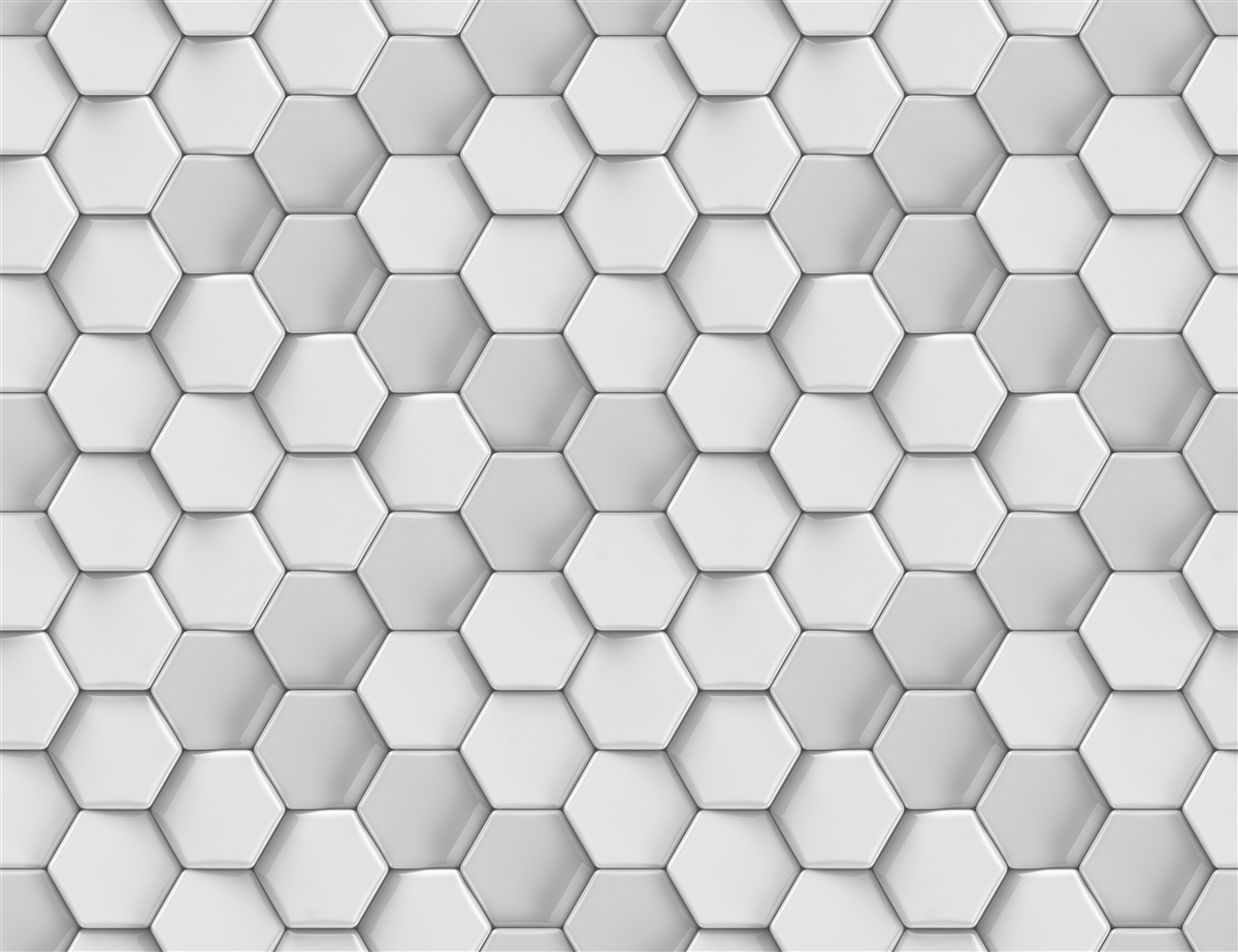 Fotobehang volumetrische grijze vijfhoeken