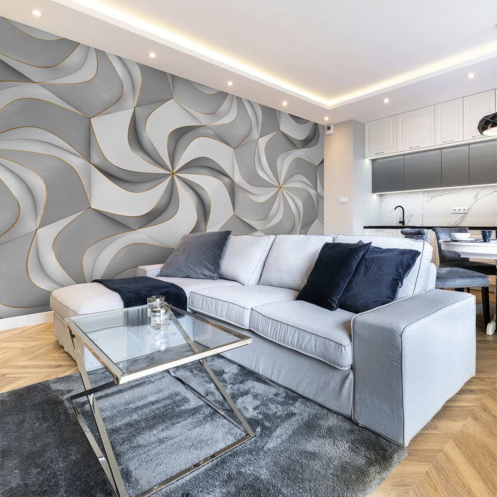 Fotobehang draaiende grijze wielen