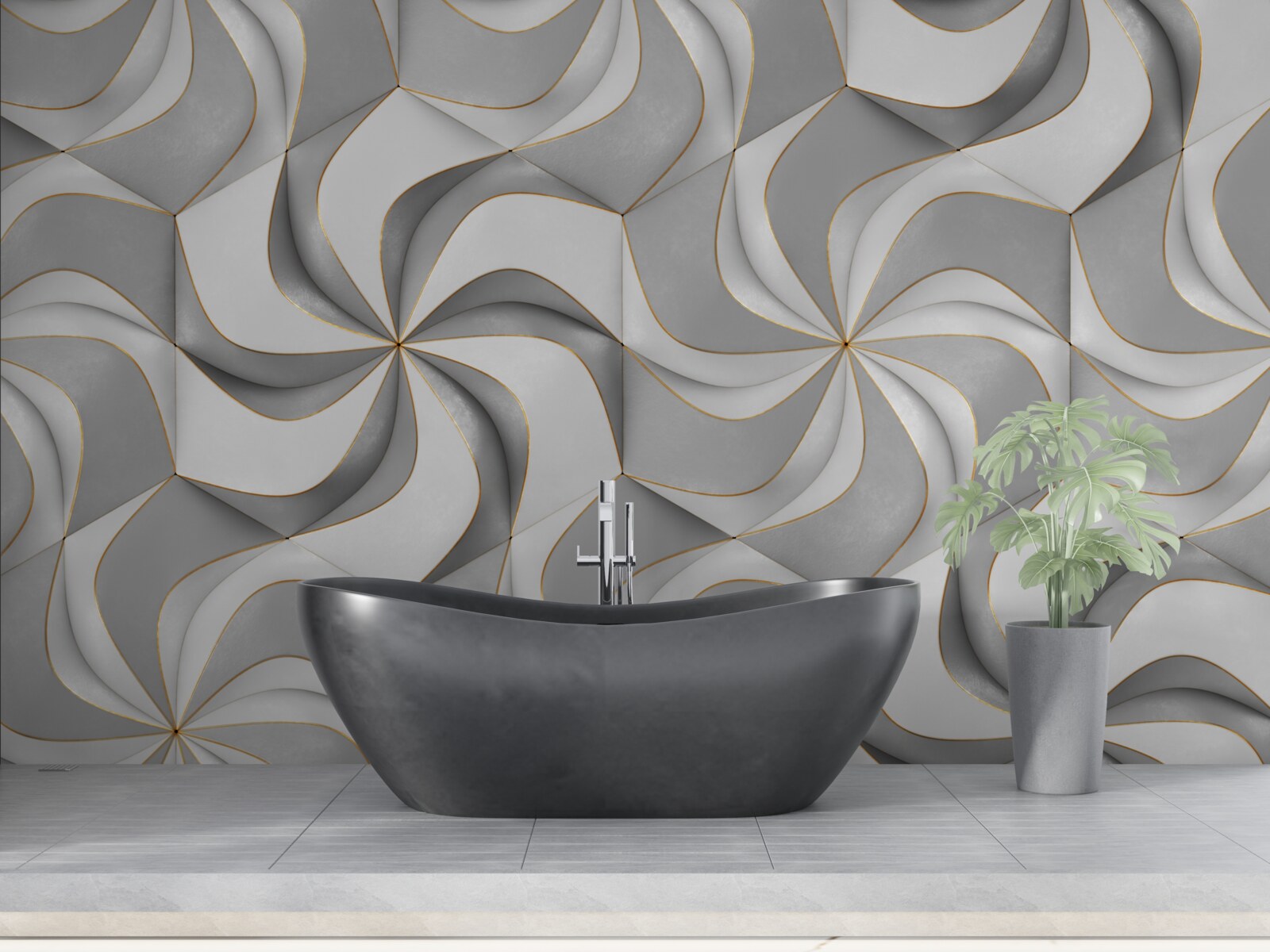 Fotobehang draaiende grijze wielen