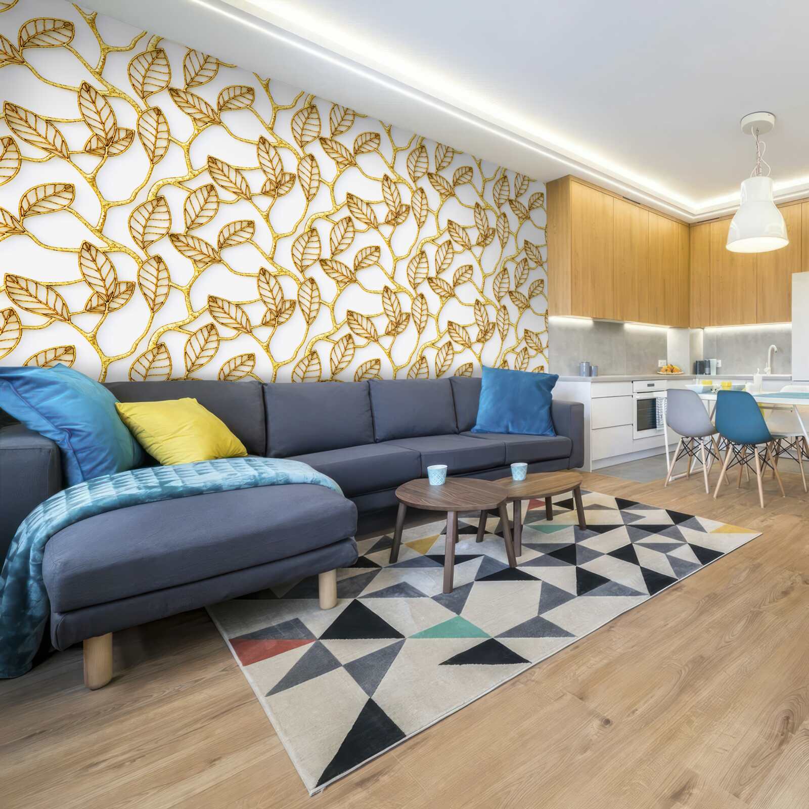 Fotobehang bladgoud textuur