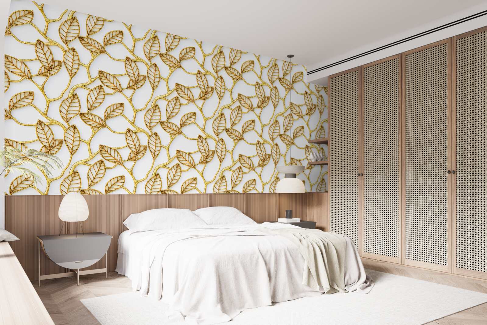 Fotobehang bladgoud textuur